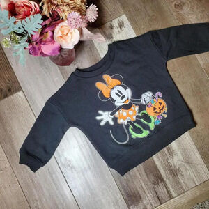 NWT Disney Junior Minnie Mouse Halloween Glittery Pullover Sweatshirt Size 12M